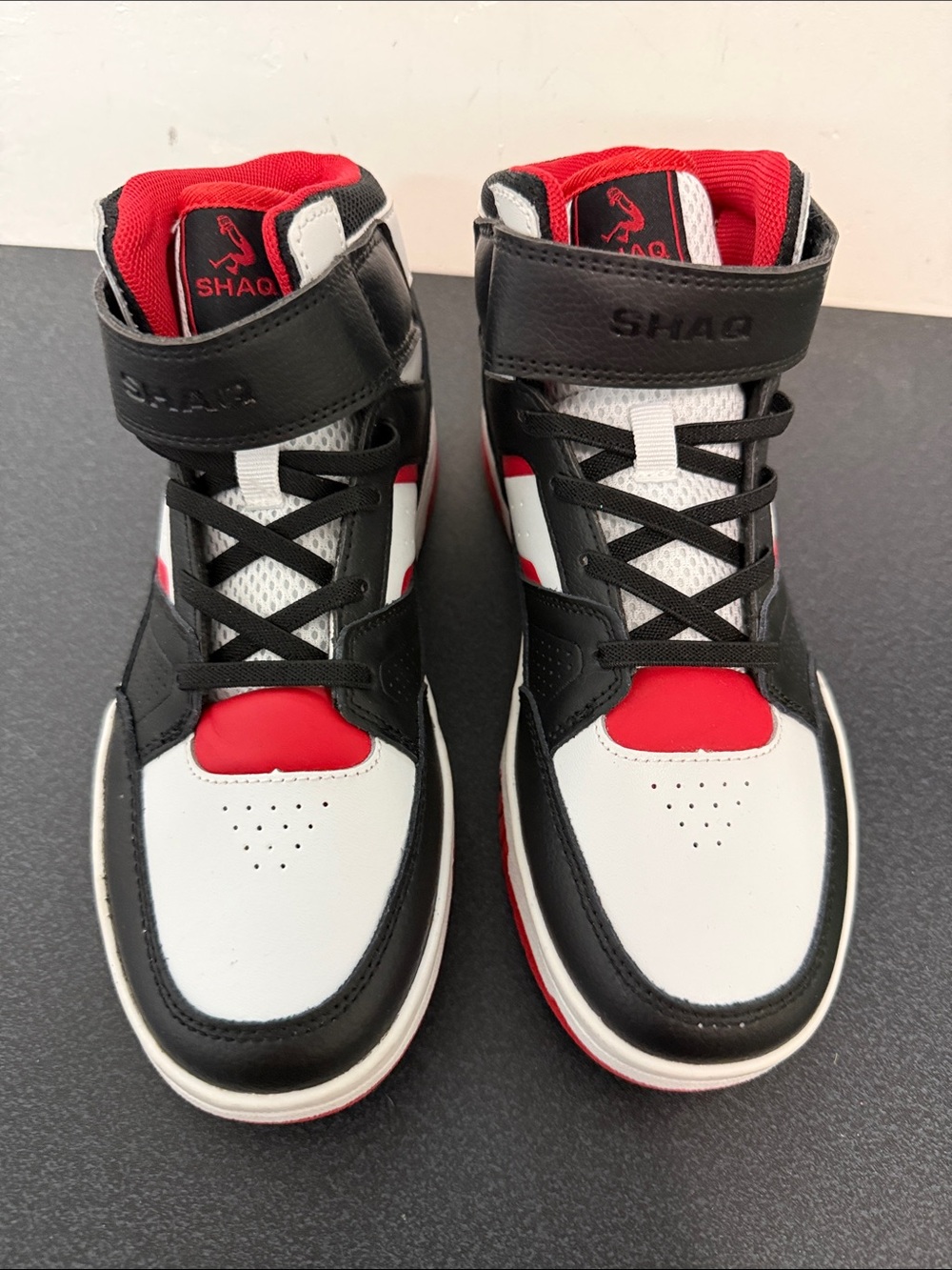 Kids High-Top Sneakers in Black, White & Red